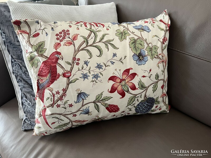 Unique decorative pillow with a wonderful parrot for Christmas