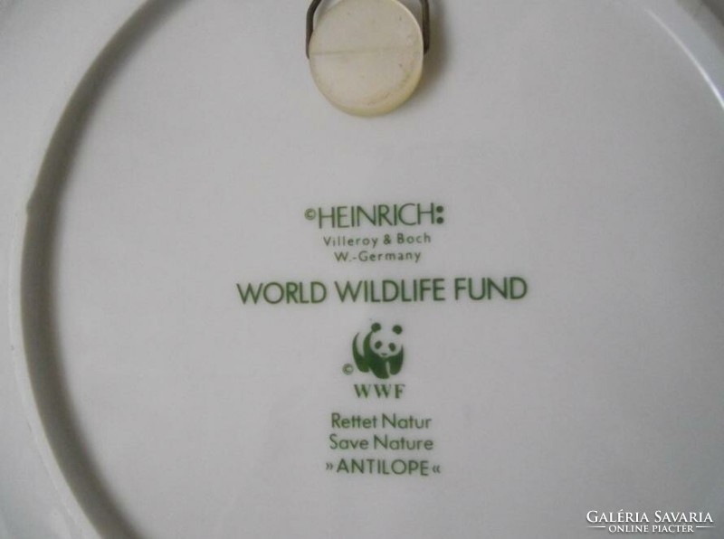 Villeroy Boch 3D-s falitányér,antilop mintás dísztányér (Heinrich , WWF)
