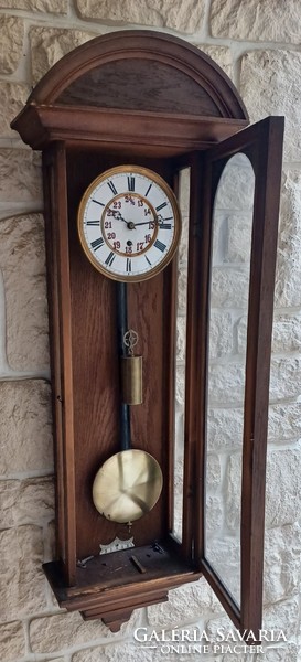 Antique 1 heavy wall clock gustav becker works nice condition.