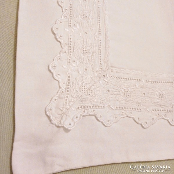 Antique cushion cover, decorated with lace, 87 x 65 cm
