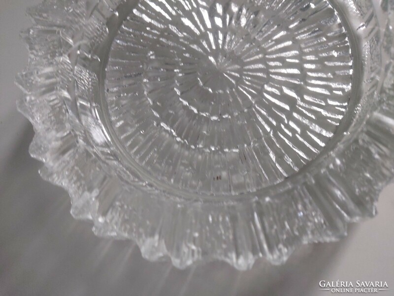 Masszív, nehéz kristály üveg skandináv (szerintem iittala ) hamutartó tálka 1137 gramm