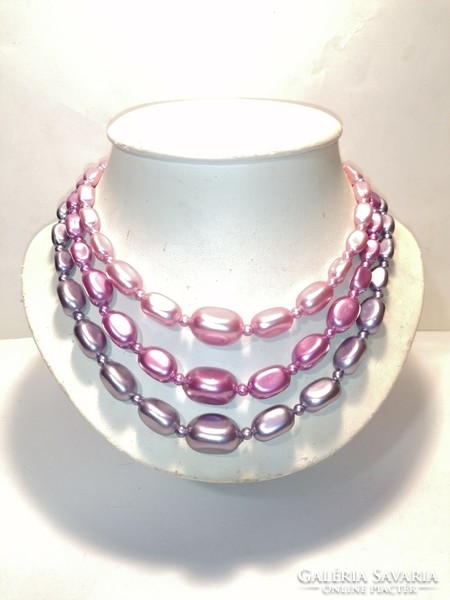 Purple 3-row necklace (1011)