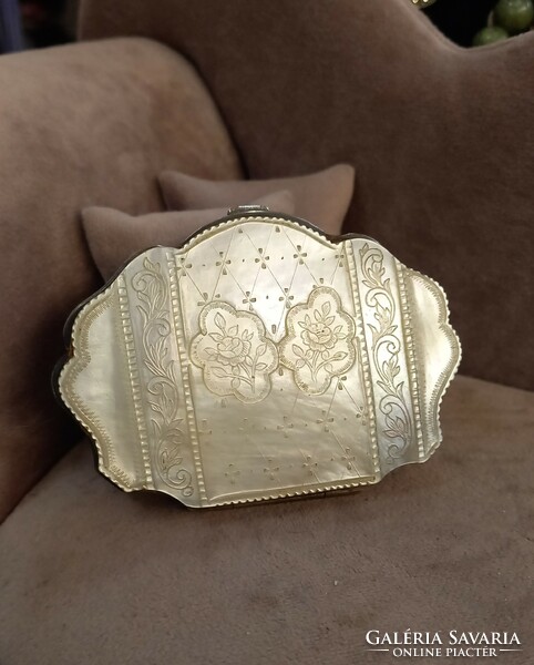 Antique wallet with mother-of-pearl decoration