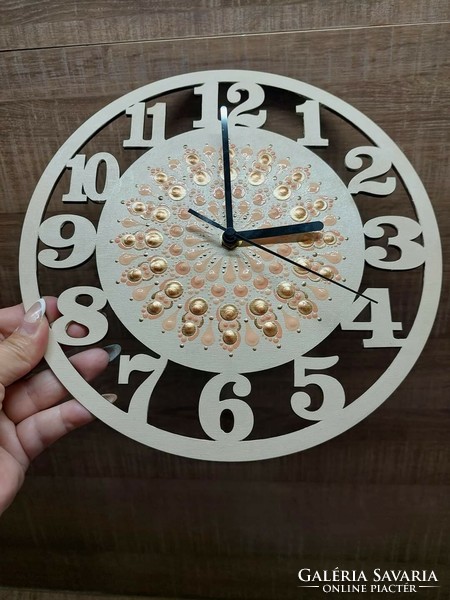 25cm wall clock decorated with a mandala