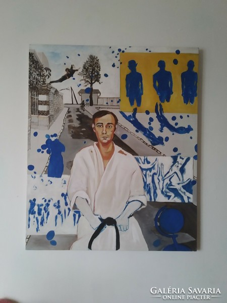 GHorváthBogi: Yves Klein, olaj,vászon, 120x100 cm