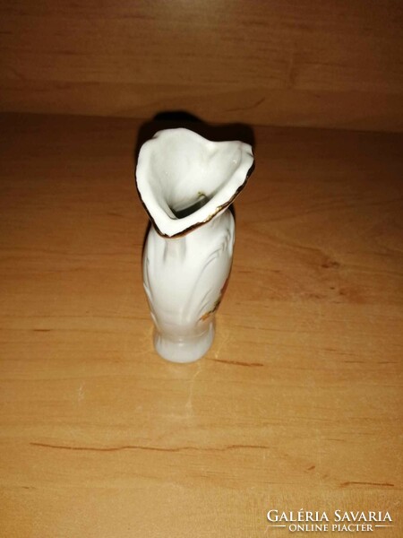 Régi GDR porcelán virágmintás ibolya váza - 9 cm magas (21/d)