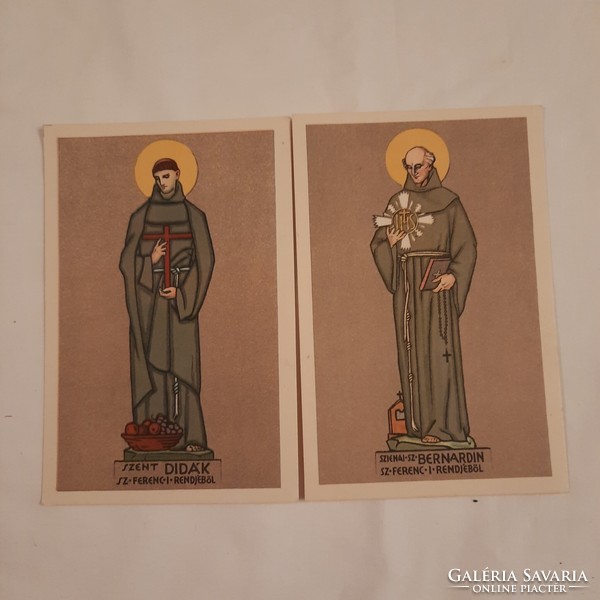 Postcards made from Sándor Unghváry's paintings on display in the Franciscan church in Pasarét, Budapest