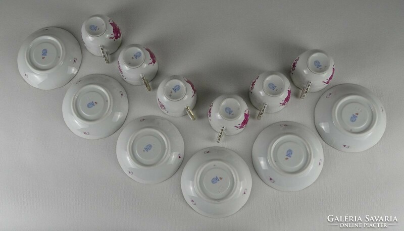 1P271 purple Appony pattern Herend porcelain coffee set for 6 people