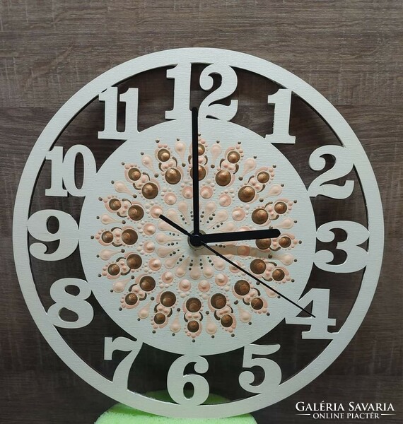25cm wall clock decorated with a mandala