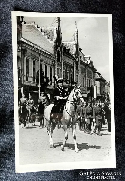 1940 Liberation of Transylvania Szatmár - German governor Miklós Horthy cavalry march period photo sheet