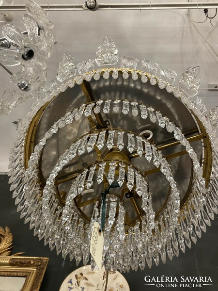 Crystal ceiling chandelier with gilded frame (4 lights)
