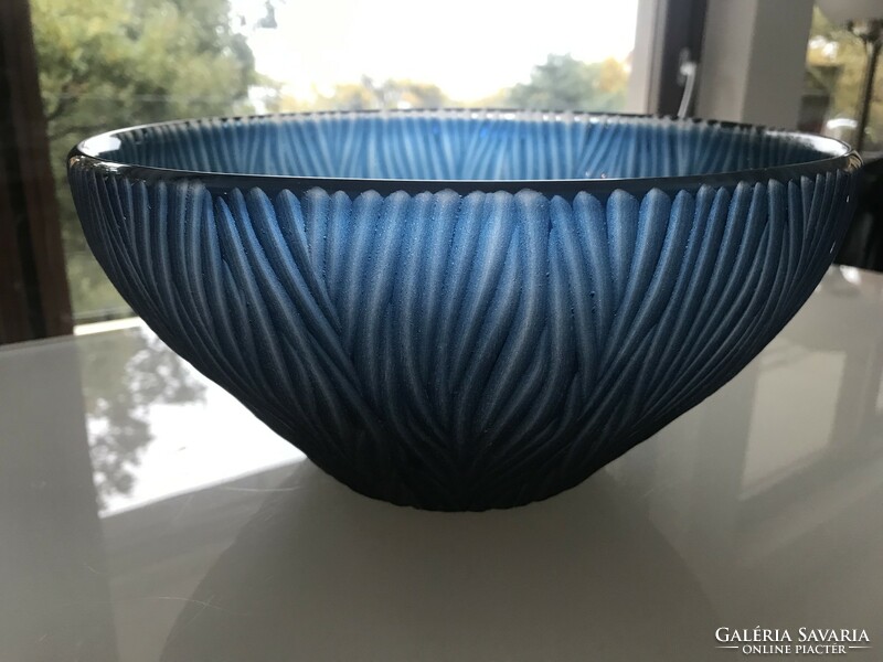 Two-layer handmade glass bowl, diameter 29 cm