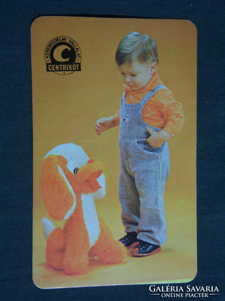 Kártyanaptár, Centriköt ruházat,divat, gyerek modell,1985,   (3)
