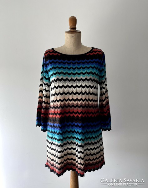New Missoni style, knitted, colorful, long-sleeved, loose dress, tunic m/l
