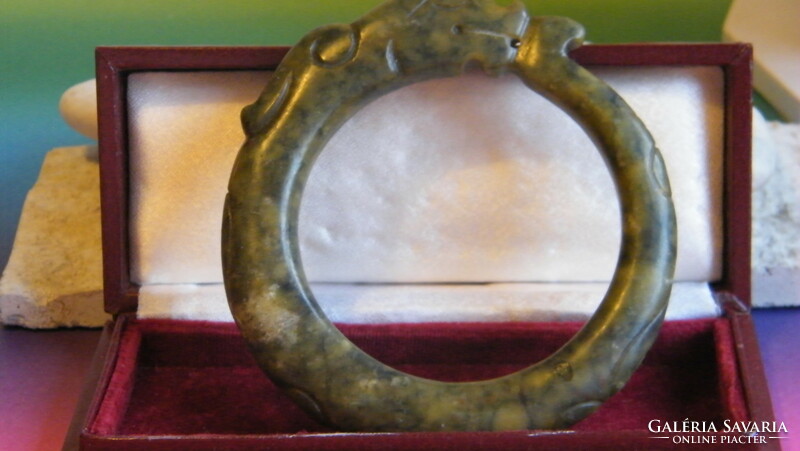 Antique hetian jade, hand carved bracelet