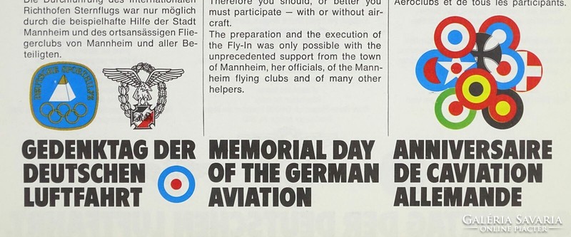 1P529 International Richthofen Aviation Day poster Mannheim 1976