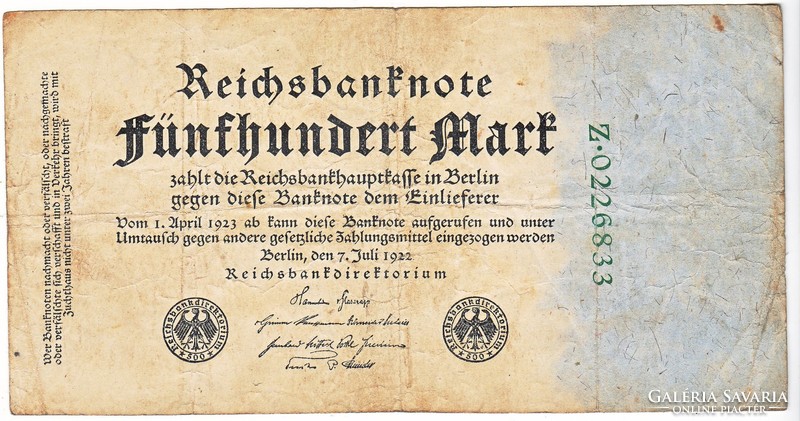 Germany 500 marks 1922