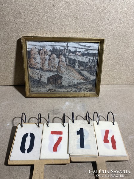 XX. Beginning of the century, painting by a Hungarian painter, mixed media, 37 x 28 cm