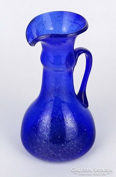 1O911 beautiful artistic blown blue glass pouring vase 15.5 Cm