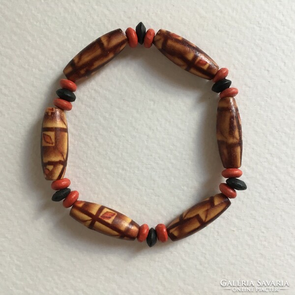 Black and red wooden bracelet