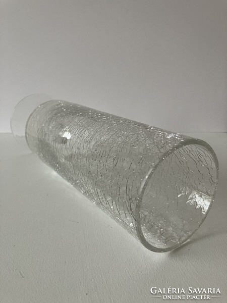 German cracked base veil glass vase, ingrid glas