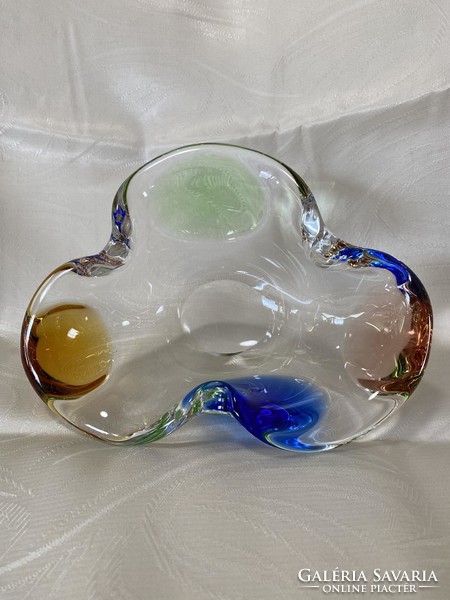 Thick retro glass bowl, table decoration, centerpiece in several colors