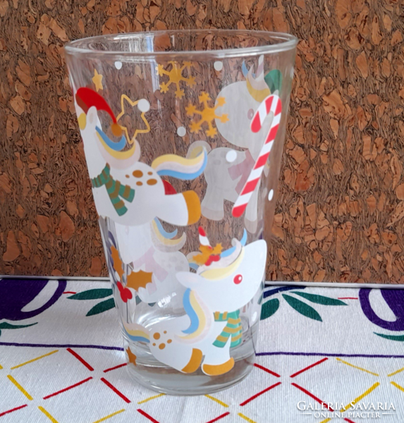 Karácsony gyerek üveg pohár  - Unikornis -
