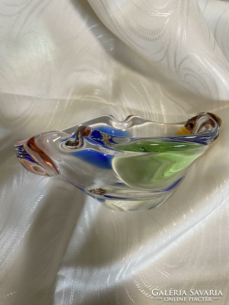 Thick retro glass bowl, table decoration, centerpiece in several colors