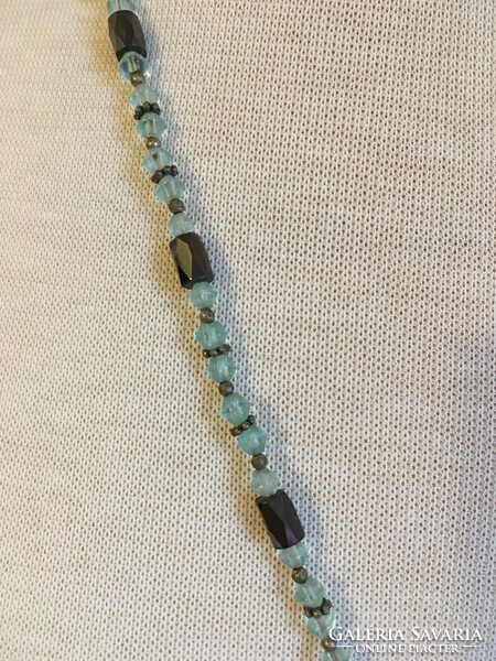 Magnetic black-turquoise necklace