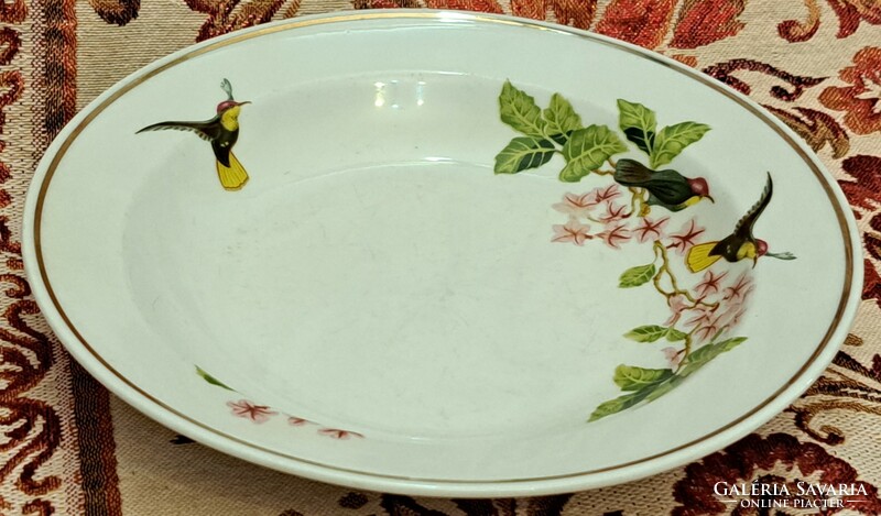 Régi madaras Zsolnay porcelán tányér (L