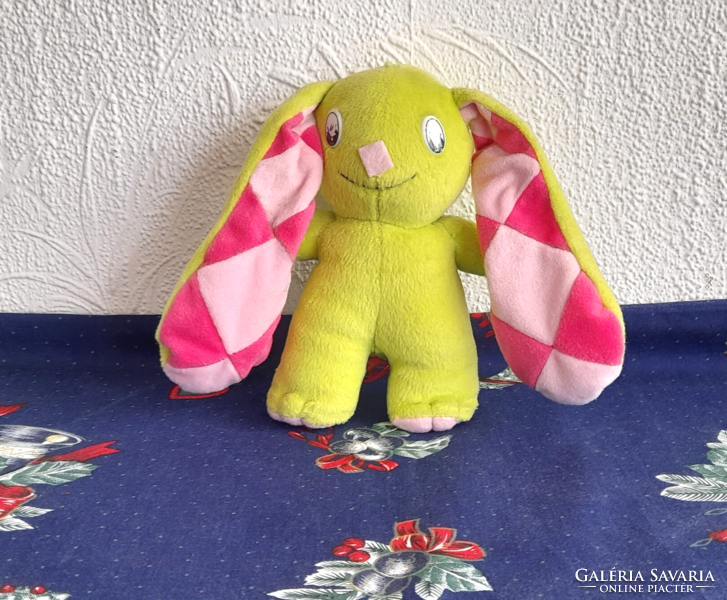 Retro Hungarian fairy tales - rabbit with checkered ears - bean bag figure 20 cm