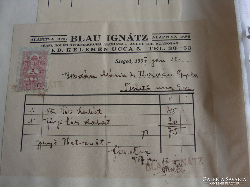 Invoice 305 Szeged 1915-1945