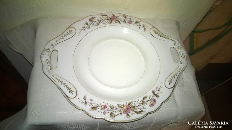 Füles asztali kínáló tál-tányér- 20-30-as évek, cseh, szép állapot 23,7 x 20,7 cm