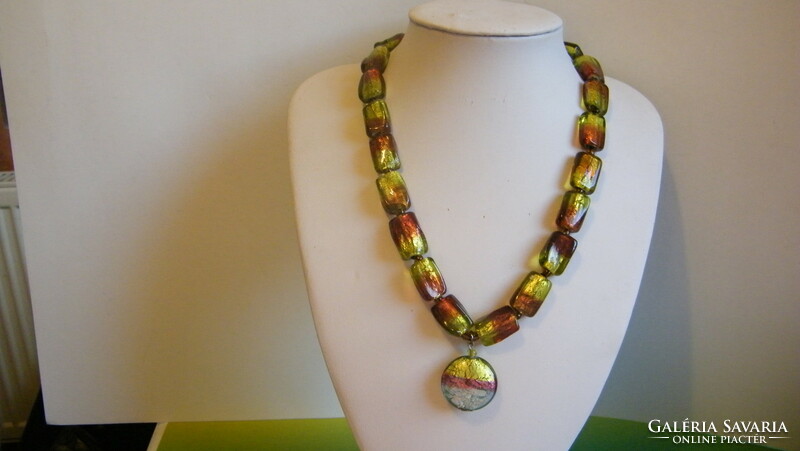 Millefiori glass necklace with pendant