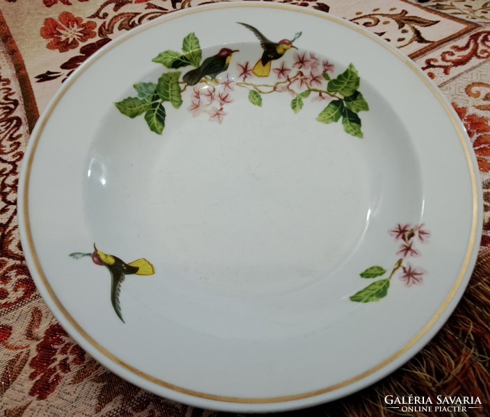 Régi madaras Zsolnay porcelán tányér (L