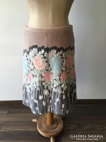 Ted baker transitional, spring-autumn, winter l/xl patterned velvet skirt