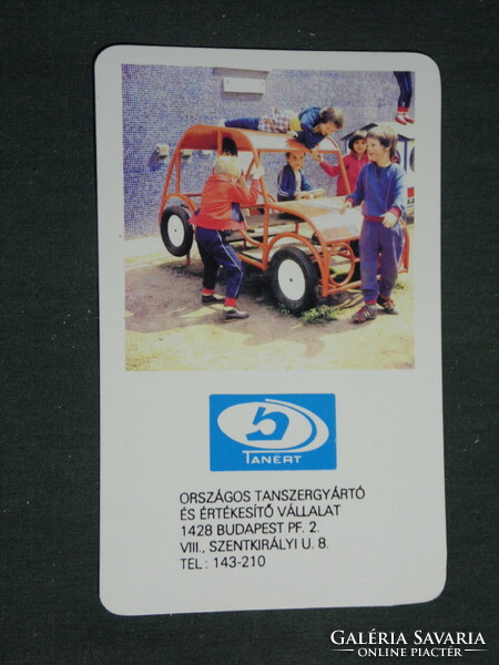 Card calendar, school equipment manufacturing company, Budapest, playground, 1987, (3)