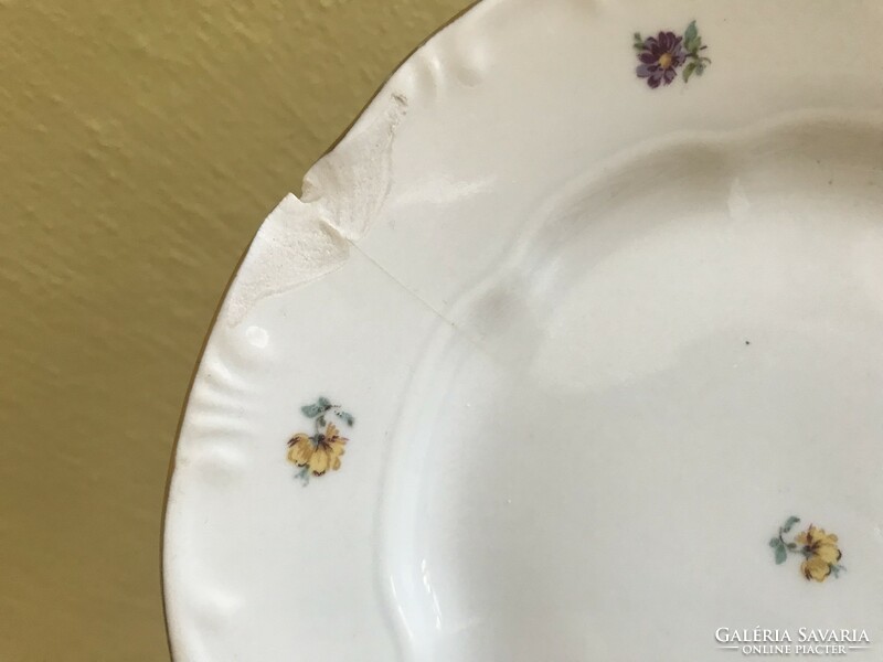 Old floral Zsolnay cake plate set
