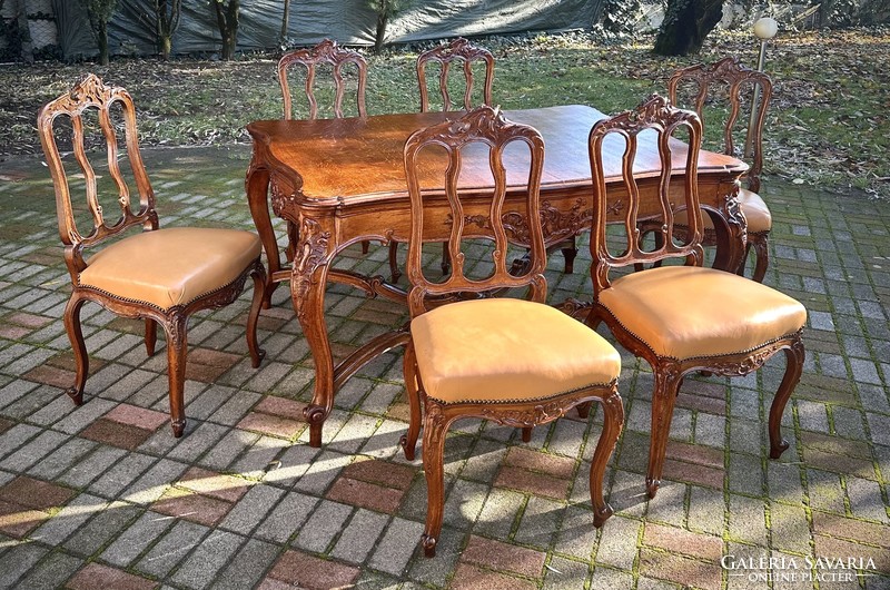 Neobarokk étkező asztal székekkel