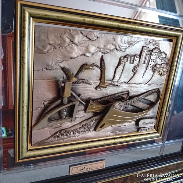 3D tájkép, "925 -ös valódi ezüst" táblás, tükrös megoldású falikép
