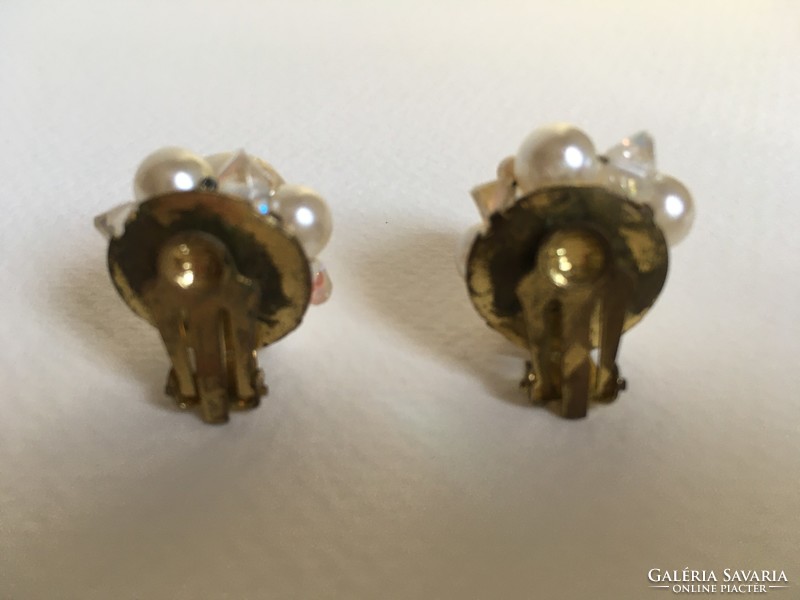 Retro pearl flower earrings