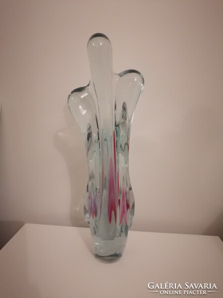 Antik cseh Bohemia üveg váza