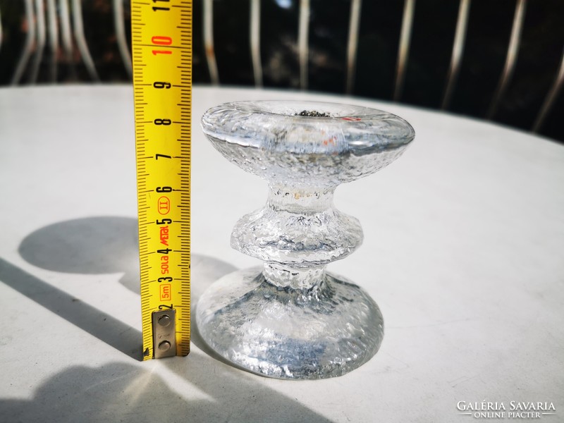 Finnish ice glass candle holder