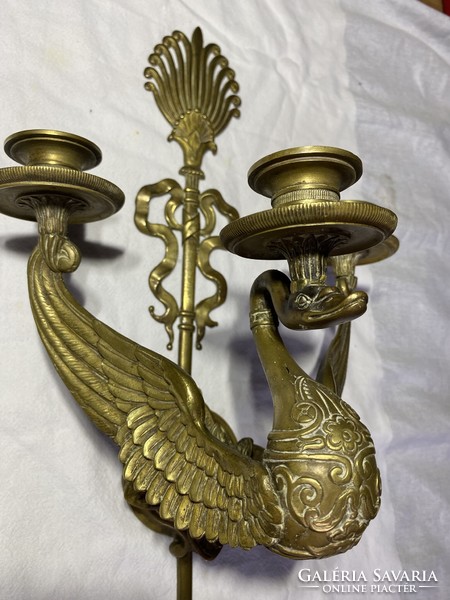 Empire wall arm candle holder pair
