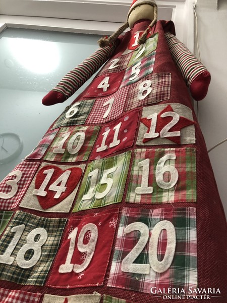 Advent calendar, textile baby calendar, handmade wall calendar 177 cm high