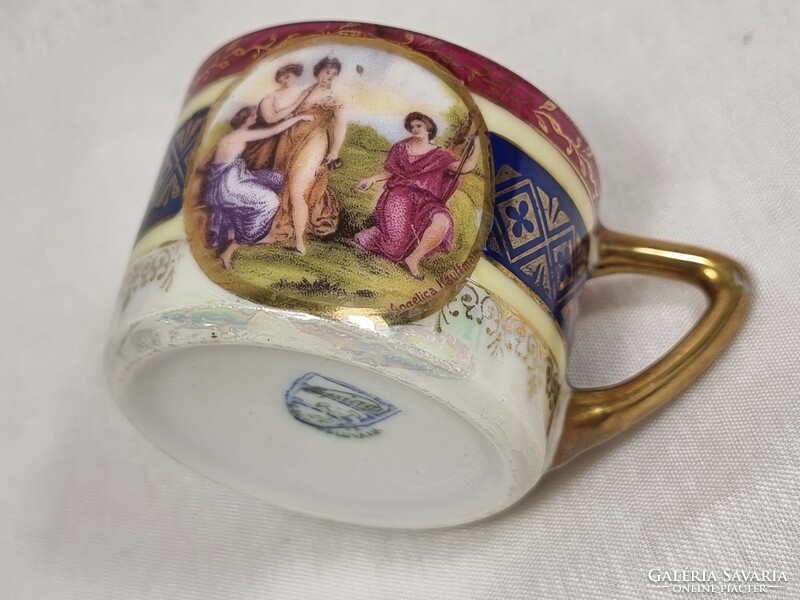 Epiag porcelán csésze/felülbélyegzett cseh Altwien jelöléssel,XX.szd közepe körül. Angelica Kaufmann