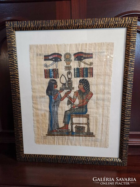 Egyiptomi eredeti papirusz kép kerettel