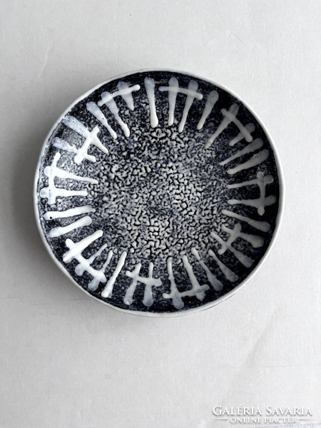 Marked Majoros János retro ceramic decorative plate, decorative bowl