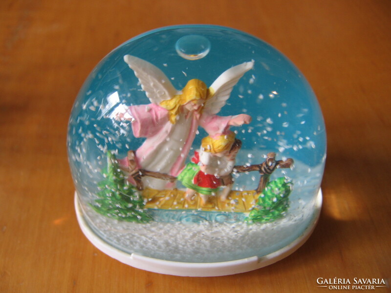 Retro guardian angel snow globe for confirmation and communion, 50s-70s