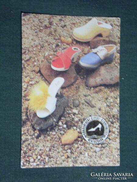 Kártyanaptár, Kőrösvidéki cipész szövetkezet, Békéscsaba, papucs, 1987,   (3)